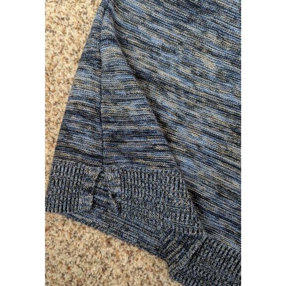 J.Jill Linen Cotton Tunic Sweater Dress 3/4 Sleeve Slits Heather Blue Size Large - Picture 9 of 11